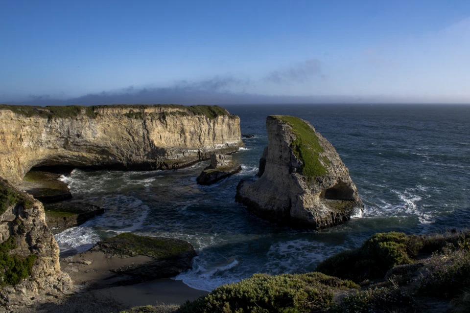 Pebble Beach coastline in soft light