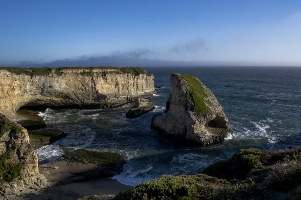 Pebble Beach coastline in soft light